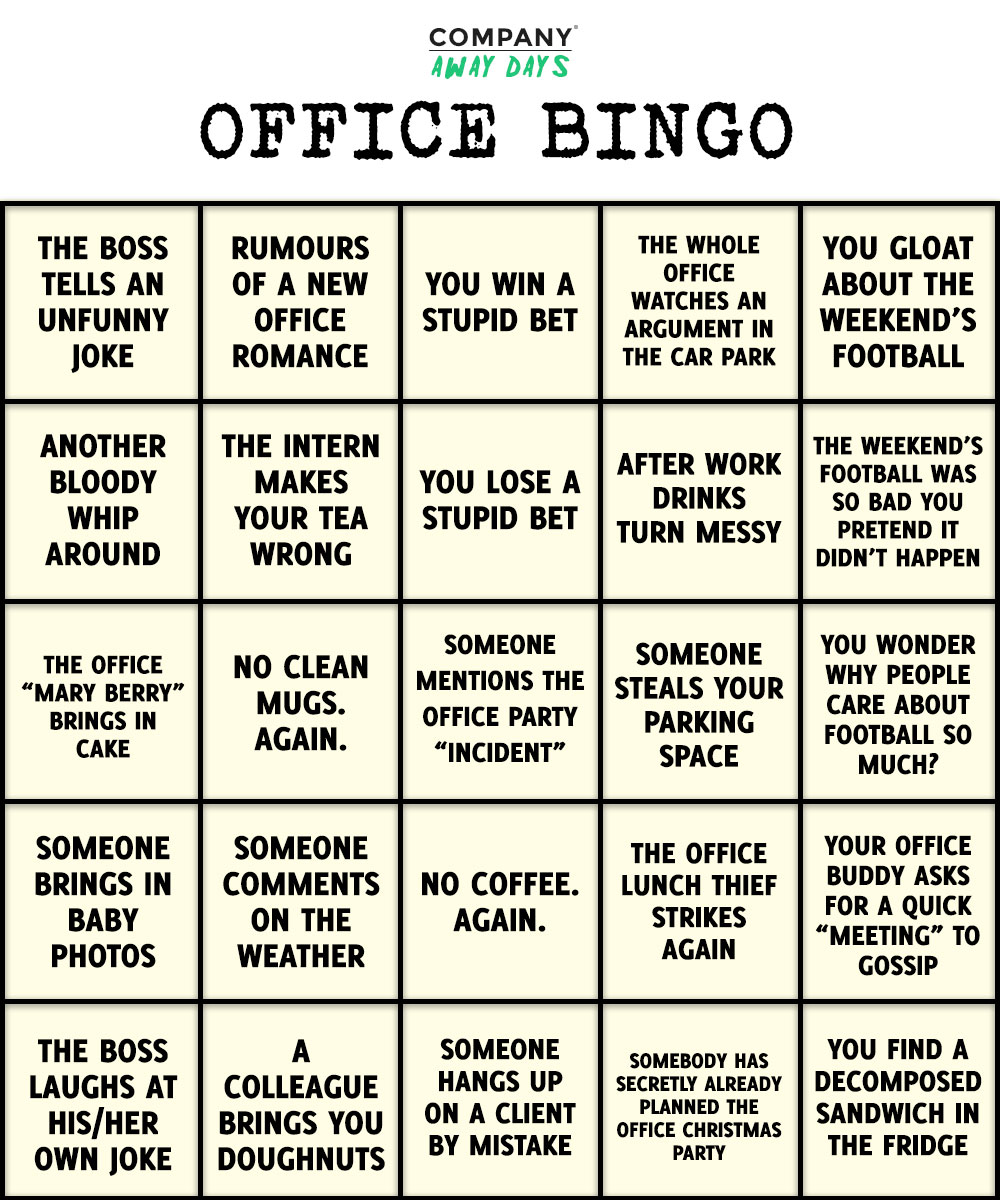 Vrijgevig Ongedaan maken smal How To Play Office Bingo | Company Away Days