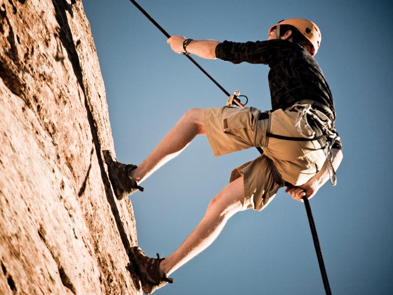 climbing and abseiling